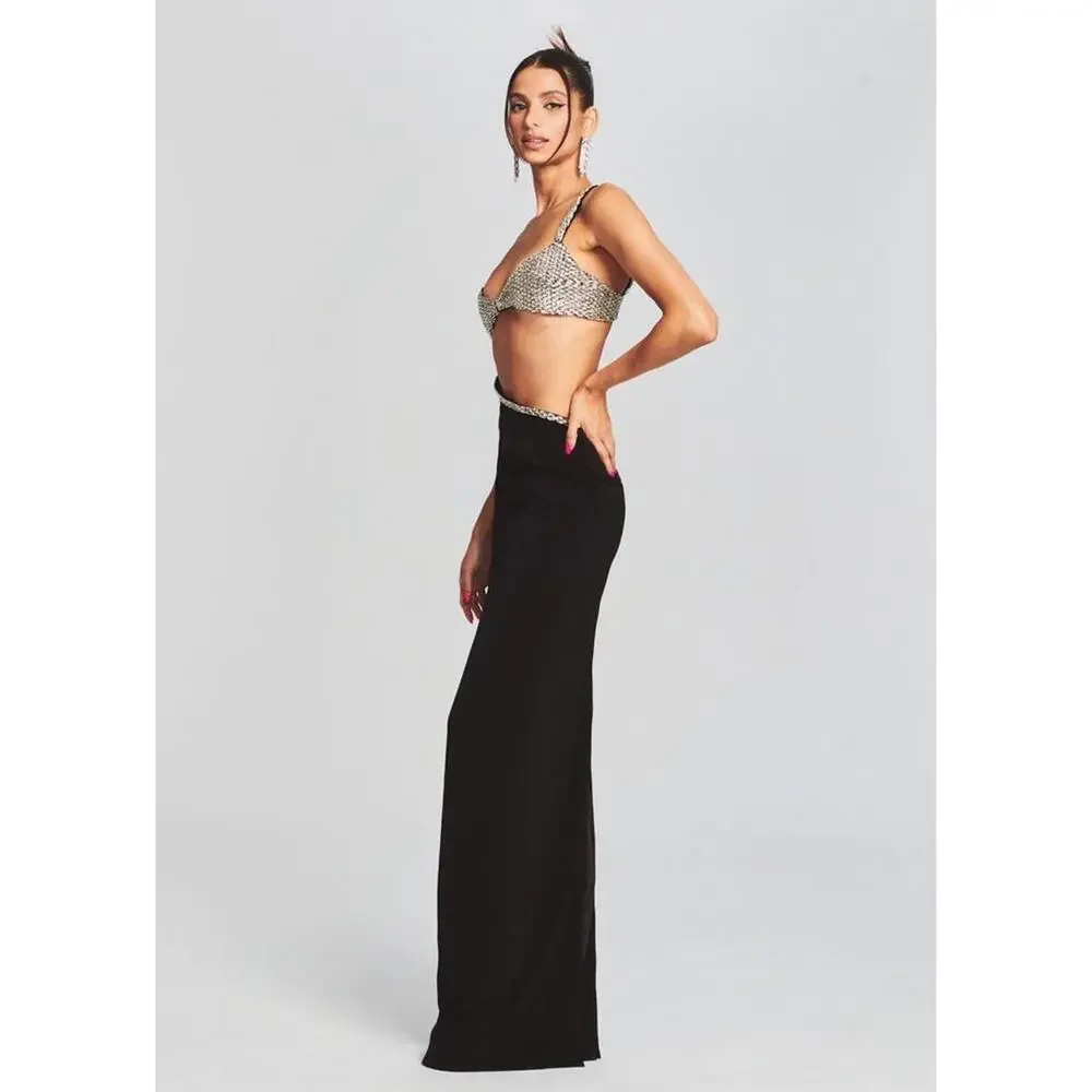 New Retrofête FERNANDA DRESS In Black/Silver Size XXL $1395 - Picture 4 of 11